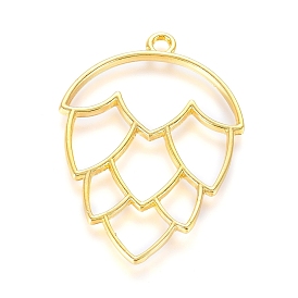 Alloy Open Back Bezel Pendants, For DIY UV Resin, Epoxy Resin, Pressed Flower Jewelry, Pine Cone