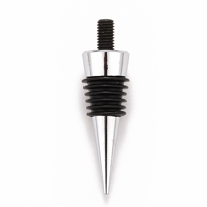 Reusable Classic Aluminium Alloy Wine Bottle Stopper, with Silicone Stopper, Cone, for DIY Personalized Bottle Stopper Accessories