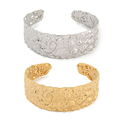 Текстурированный браслет-манжета из нержавеющей стали для женщин и мужчин