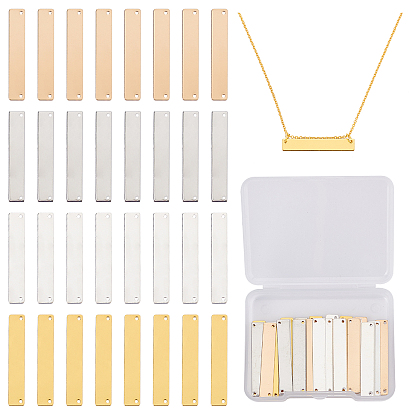 Brass Pendants, Stamping Blank Tag, Rectangle, Golden & Light Gold & Platinum & Silver Color Plated