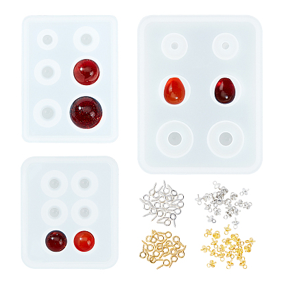 Наборы для изготовления кулонов своими руками, силиконовые формы для бисера, железный винт с ушком