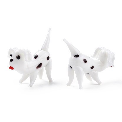 Handmade Lampwork Home Decorations, 3D Dalmatian Dog Ornaments for Gift