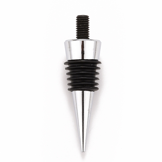 Reusable Classic Aluminium Alloy Wine Bottle Stopper, with Silicone Stopper, Cone, for DIY Personalized Bottle Stopper Accessories