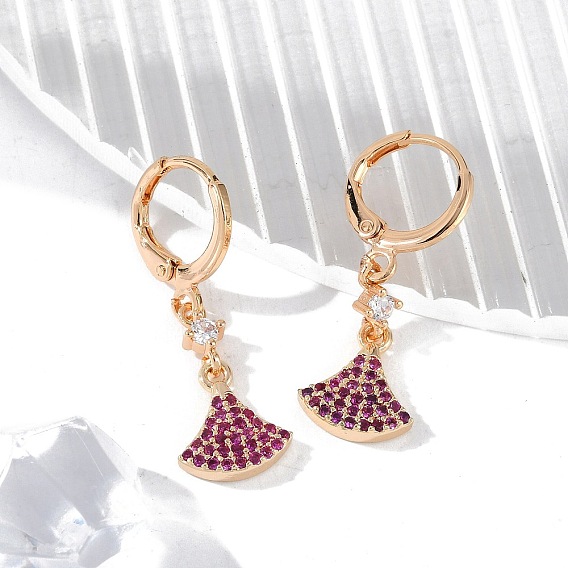 Латунные микропроволочные кубические серьги с цирконием, стойки покрытие, долговечный, без свинца и без кадмия, вентилятор