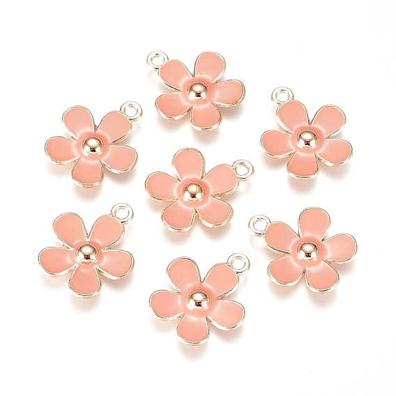 Подвески из эмали и сплава, цветок, золотые