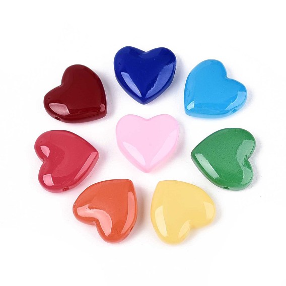 Окрашенные и нагретые искусственные нефритовые стеклянные бусины, сердце