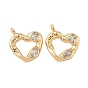 Латунные подвески в форме сердца с микропаве из кубического циркония, сердце