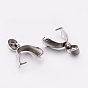 201 нержавеющей стали поручительств щепотка, щепотка под залог для изготовления кулона, 12.5x5 мм, отверстие : 5x3.5 мм, штифты : 0.6 мм