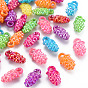 Autumn Theme Plastic Pendants, AB Color, Grape