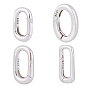 4 шт. 4 стили 925 кольца с пружинным затвором из стерлингового серебра, овальные