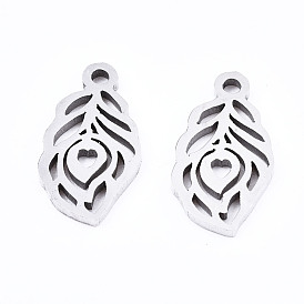 201 Stainless Steel Charms, Laser Cut, Leaf