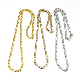 304 Stainless Steel Figaro Chain Necklace Making, 19.49 inch ~21.65 inch (495~550mm), 4.5mm