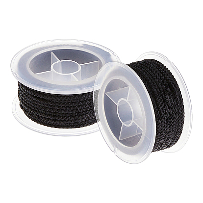 2 рулоны полиэстеровых плетеных шнуров, для изготовления ювелирных изделий, круглые