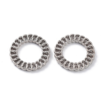 Rack Plating Alloy Connector Charms, Chain Ring Links