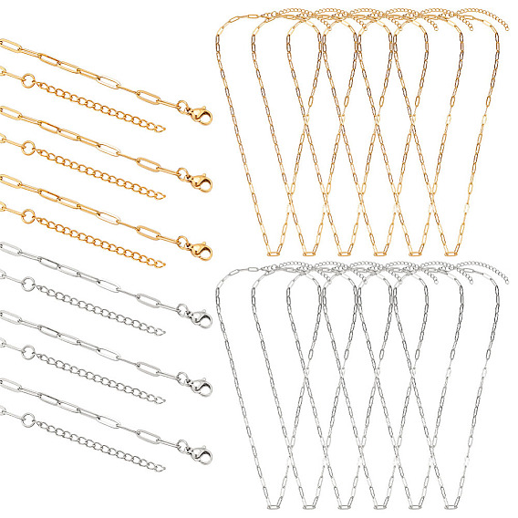 18 шт. 2 цвета 667 ожерелья из нержавеющей стали со скрепками