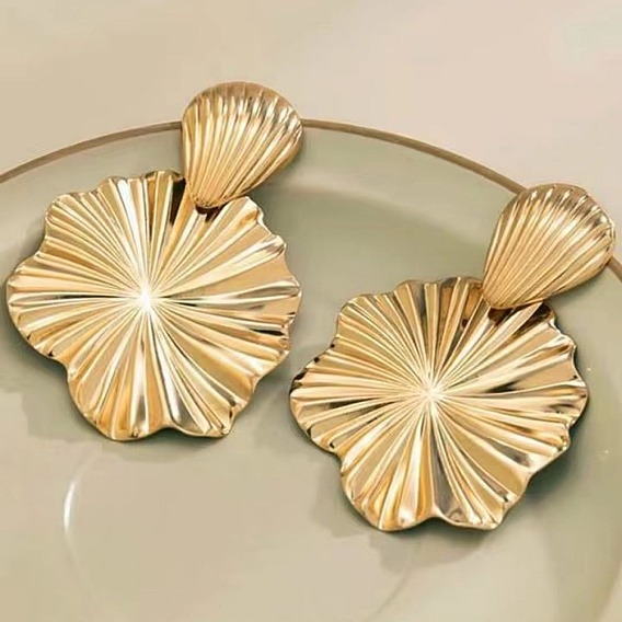 Сплав мотаться серьги стержня, массивный цветок в форме ракушки