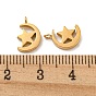304 Stainless Steel Charms, Moon with Star Charm