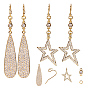 DIY Earring Making, 304 Stainless Steel Earring Hooks, with Brass Micro Pave Cubic Zirconia Links and Pendants