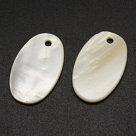 Eau douce ovale pendentifs coquille, 26x15x2mm, Trou: 2mm