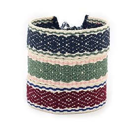 Adjustable Polyester Flat with Rhombus Cord Bracelet