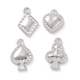 Playing Card Theme Charm, Rack Plating Alloy Pendants, Cadmium Free & Lead Free & Nickle Free