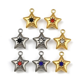 304 прелести нержавеющей стали, со стразами, звезда очарование