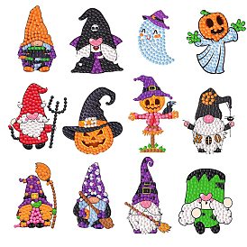 Halloween Theme DIY PVC Diamond Painting Sticker Kit, Including Rhinestones Bag, Diamond Sticky Pen, Tray Plate and Glue Clay