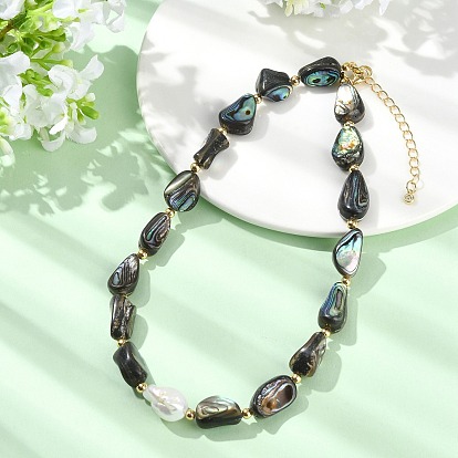 Ожерелья из натуральных барочных жемчужин кеши и самородков раковин пауа для женщин.