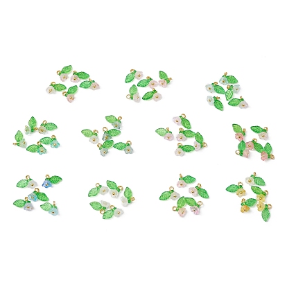 11шт. прозрачные акриловые цветочные подвески