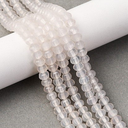 Натуральный белый агат бисер нитей, окрашенная и подогревом, граненые, тыква