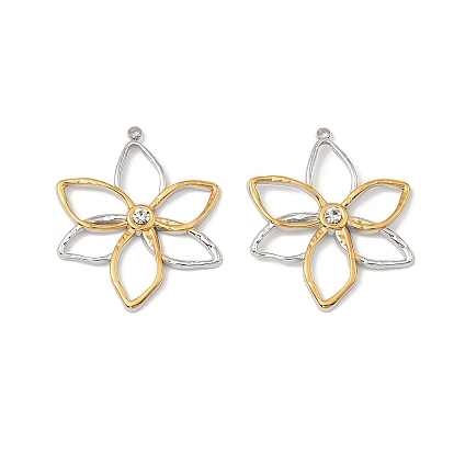 304 из нержавеющей стали горный хрусталь подвески, цветок, без свинца и без кадмия