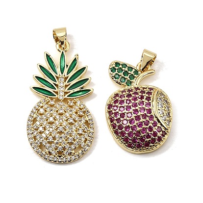Латунные микро проложить кубического циркония подвески, фруктовые прелести, долговечный, стойки покрытие, без свинца и без кадмия