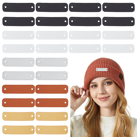 50 шт. 5 цветные прямоугольные этикетки из искусственной кожи, бирка с тиснением ручной работы, с отверстиями, для джинсов своими руками, , обуви, аксессуары для шляп