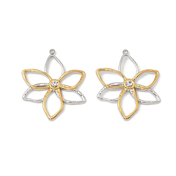 304 из нержавеющей стали горный хрусталь подвески, цветок, без свинца и без кадмия