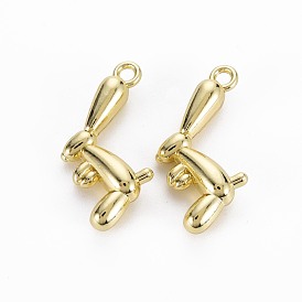 Crémaillère pendentifs en alliage placage, sans cadmium et sans plomb, lapin ballon