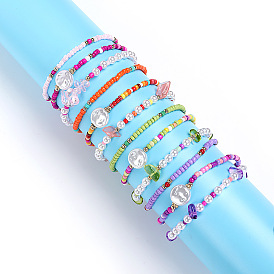 Набор разноцветных браслетов из жемчуга и рисовых бусин - 3 модный ювелирный аксессуар