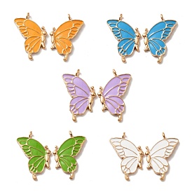 Alloy Enamel Pendants, Golden, Butterfly