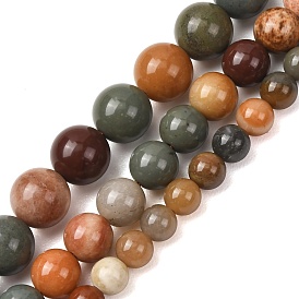 Perles de jade colorées en agate gobi naturelle de Mongolie, lisse et rond