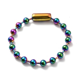 Ion Plating(IP) 304 Stainless Steel Ball Chain Brascelet with Connecter Clasp for Women