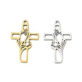 201 подвески из нержавеющей стали, крест с молящимися руками-оберег