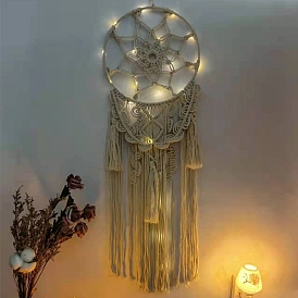 Bohemian Macrame Woven Cotton Wall Hanging Tassel Ornaments, for Home Bedroom Decoration
