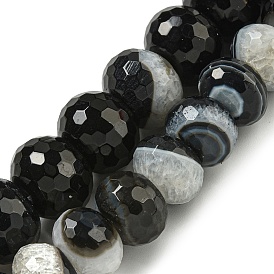 Natural Crystal and Agate Beads Strands, Rondelle, Dyed & Heated