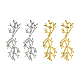 304 Stainless Steel Tree Branch Stud Earrings