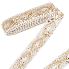 10 ленты из полиэстера в ярдах, жаккардовая ромбовидная лента с пайетками, аксессуары для одежды