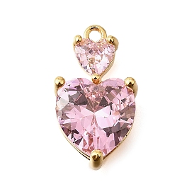 Латунные микро проложить кубического циркония подвески, сердце прелести