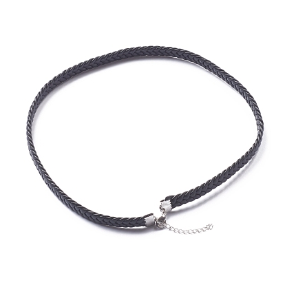 Waxed Polyester Cord Necklaces Making, with 304 Stainless Steel Lobster Claw Clasps