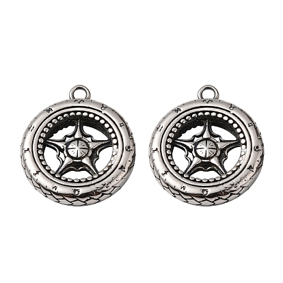 Viking 304 Stainless Steel Pendants, Tyre with Star