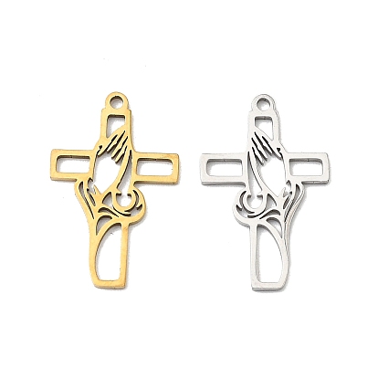 201 подвески из нержавеющей стали, крест с молящимися руками-оберег