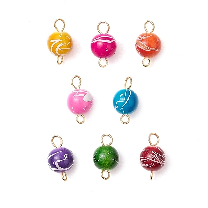 Круглые соединители из акрила, окрашенные распылением, с 304 петлями из нержавеющей стали, золотые