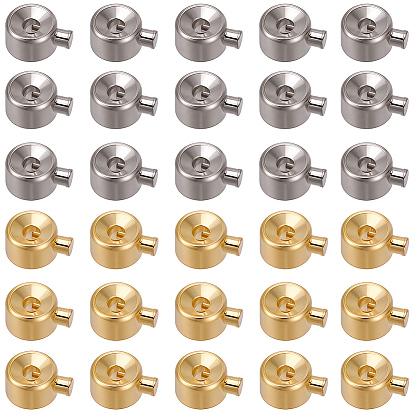 60 шт. 2 цвета латунных обжимных бусин, свободные шарики, прелести для пробки, плоско-круглые